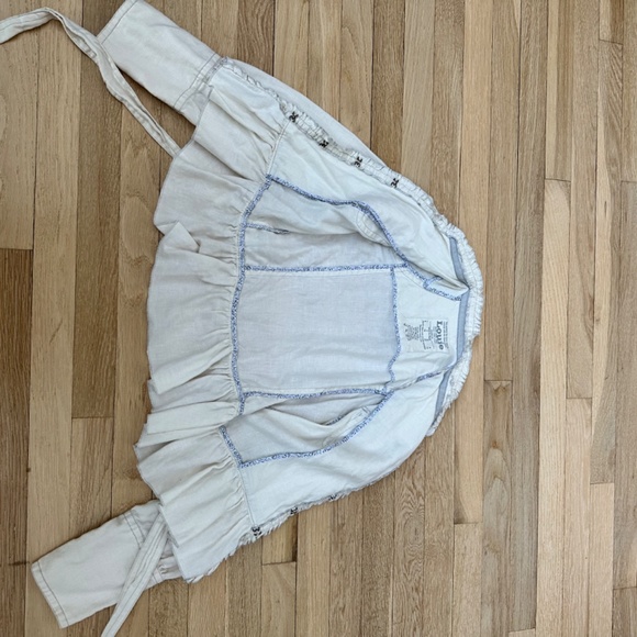 Anthropologie Louie - Pleasure Hunter Jacket Blazer Beige - Picture 3 of 4